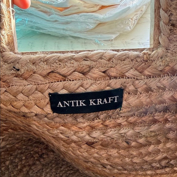 Antik Kraft Teal and Brown Floral Basket NWT - Picture 6 of 6
